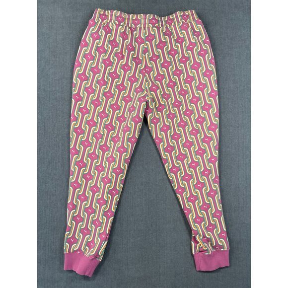 Puma Sweatpants Women L Multicolor Retro Geometric Lounge Joggers Athleisure - Picture 11 of 12